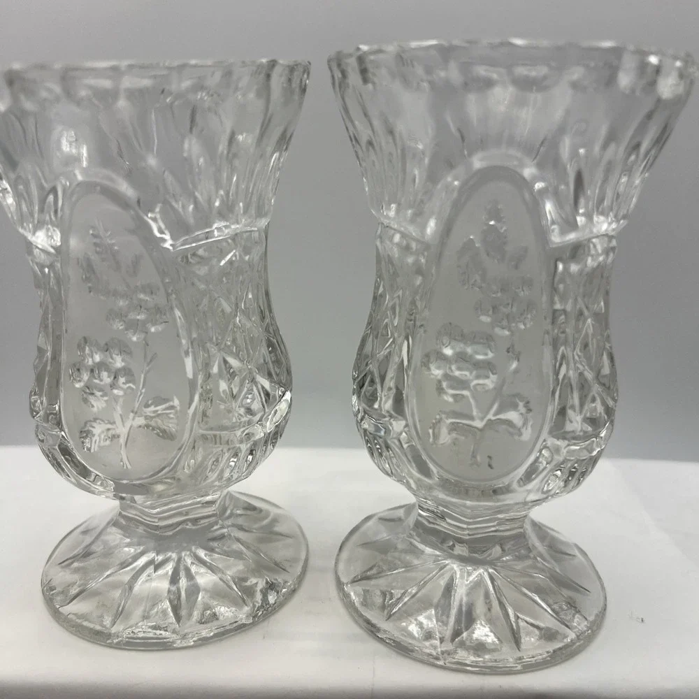 Vintage Zajecar Crystal Vases Pair